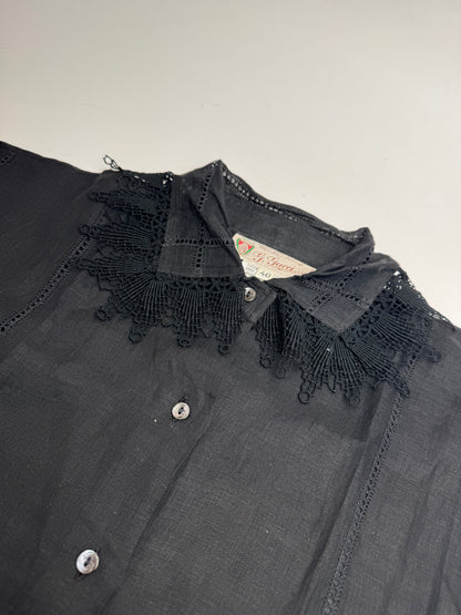 Vintage Gucci Linen Top Black M