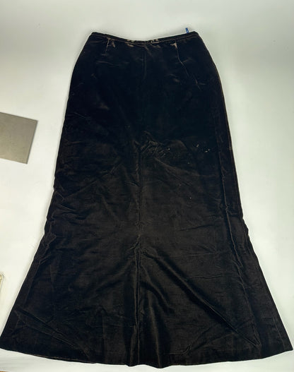Vintage Givenchy Long Skirt Black Velvet