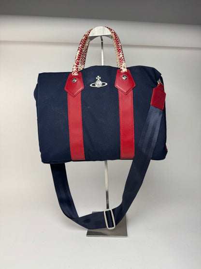 Sac vintage Vivienne Westwood 2Way bleu marine rouge