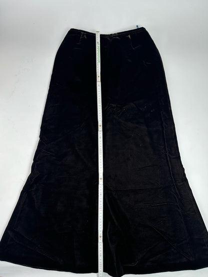 Vintage Givenchy Long Skirt Black Velvet