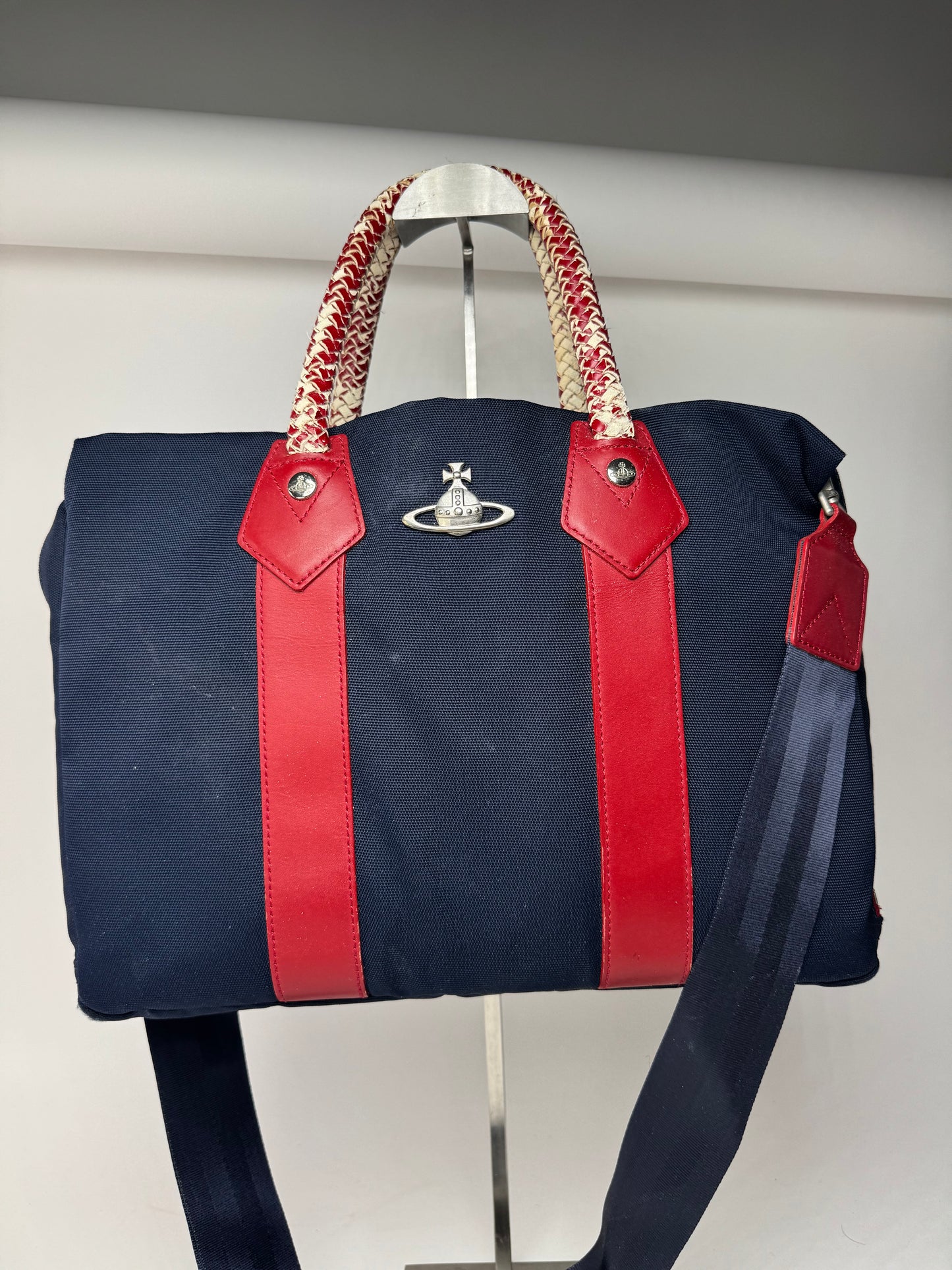 Sac vintage Vivienne Westwood 2Way bleu marine rouge