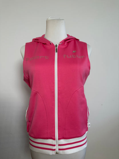 Vintage Courreges Sleeveless Zipper Sport Jacket Pink