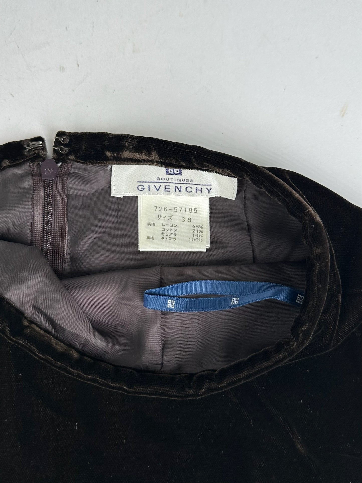 Vintage Givenchy Long Skirt Black Velvet