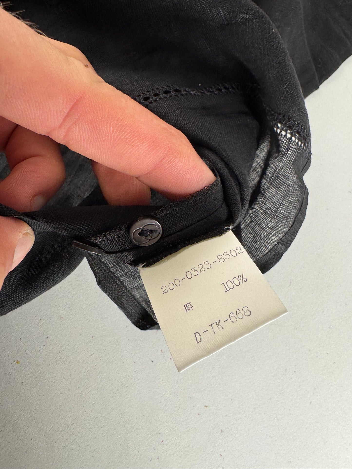 Vintage Gucci Linen Top Black M