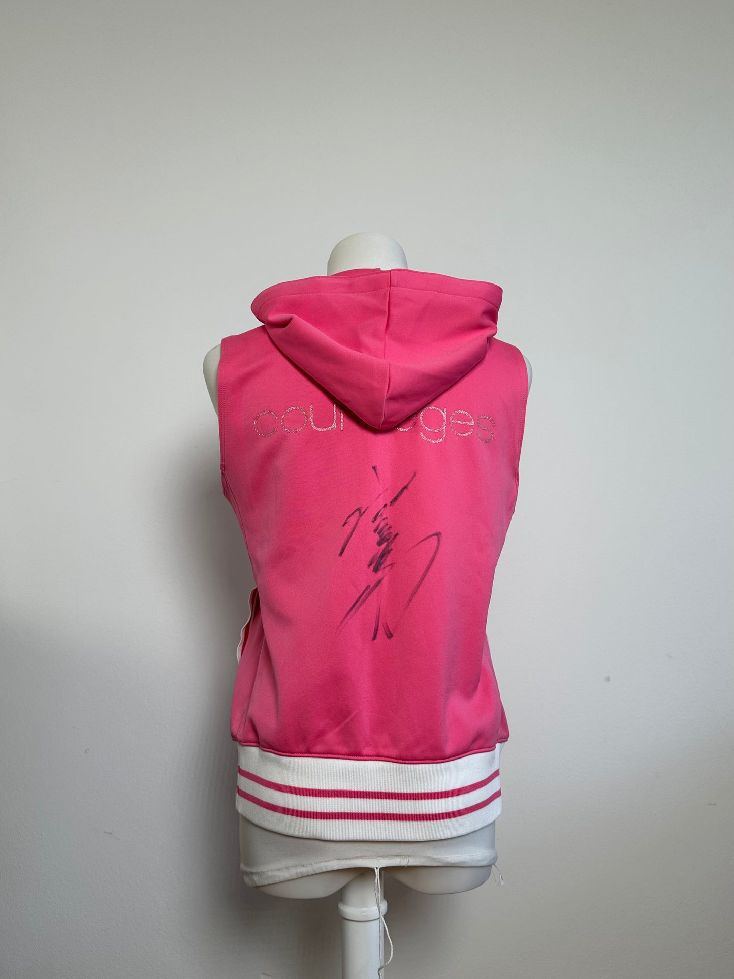 Vintage Courreges Sleeveless Zipper Sport Jacket Pink