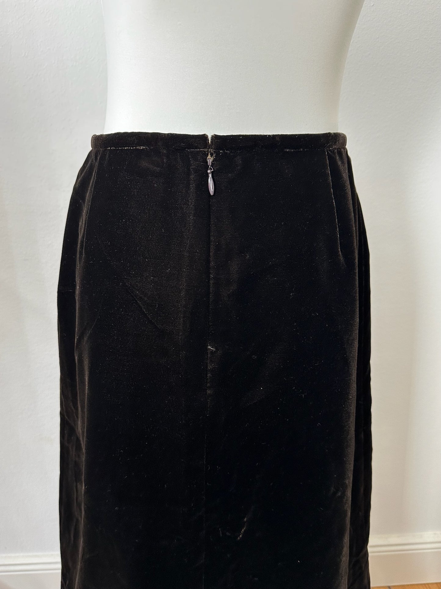 Vintage Givenchy Long Skirt Black Velvet