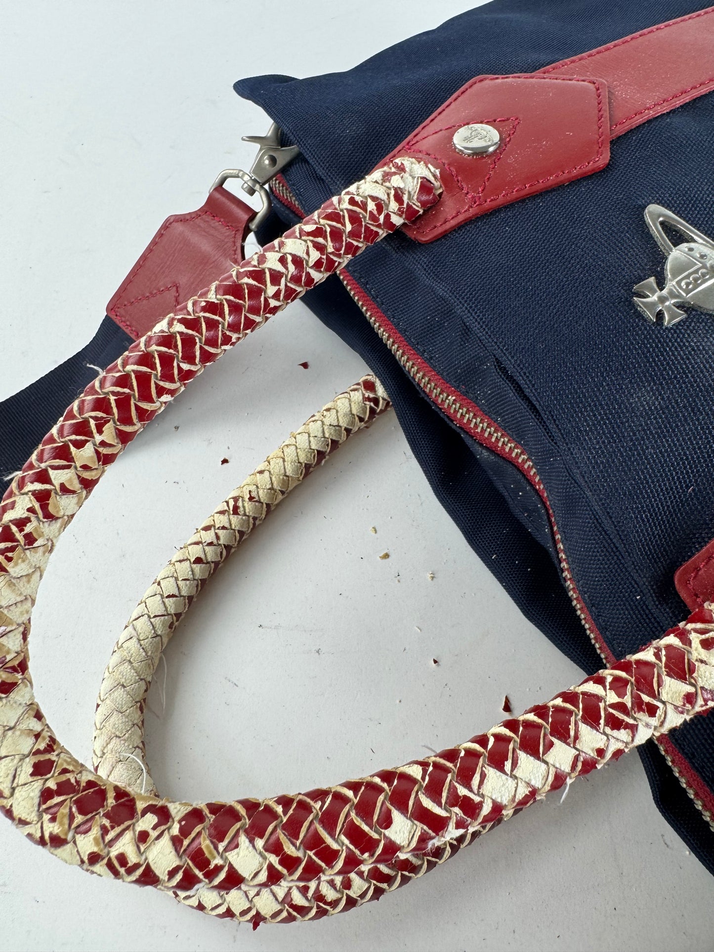 Sac vintage Vivienne Westwood 2Way bleu marine rouge