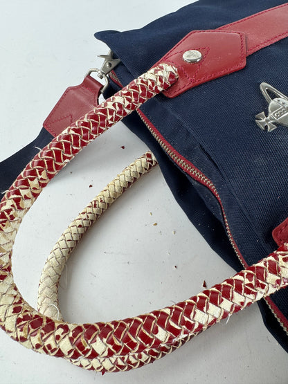 Sac vintage Vivienne Westwood 2Way bleu marine rouge