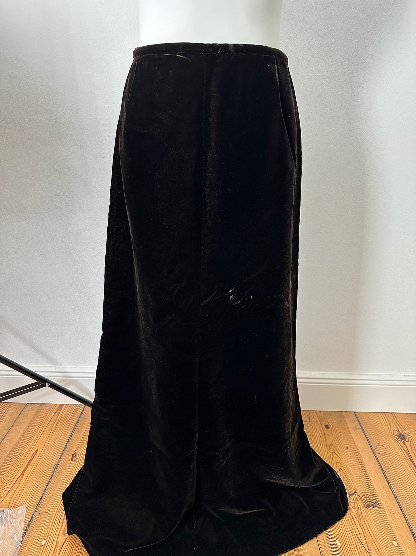 Vintage Givenchy Long Skirt Black Velvet