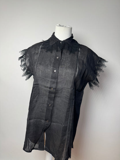 Vintage Gucci Linen Top Black M