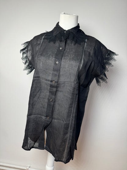 Vintage Gucci Linen Top Black M