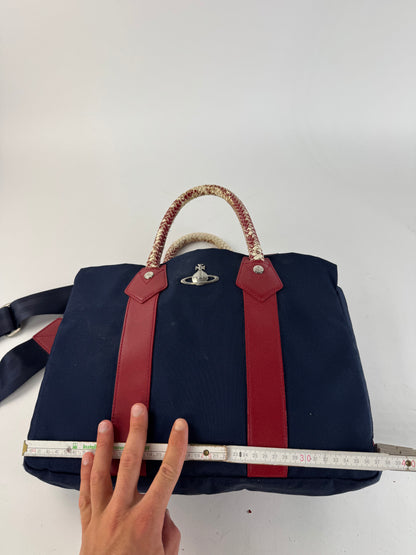 Sac vintage Vivienne Westwood 2Way bleu marine rouge