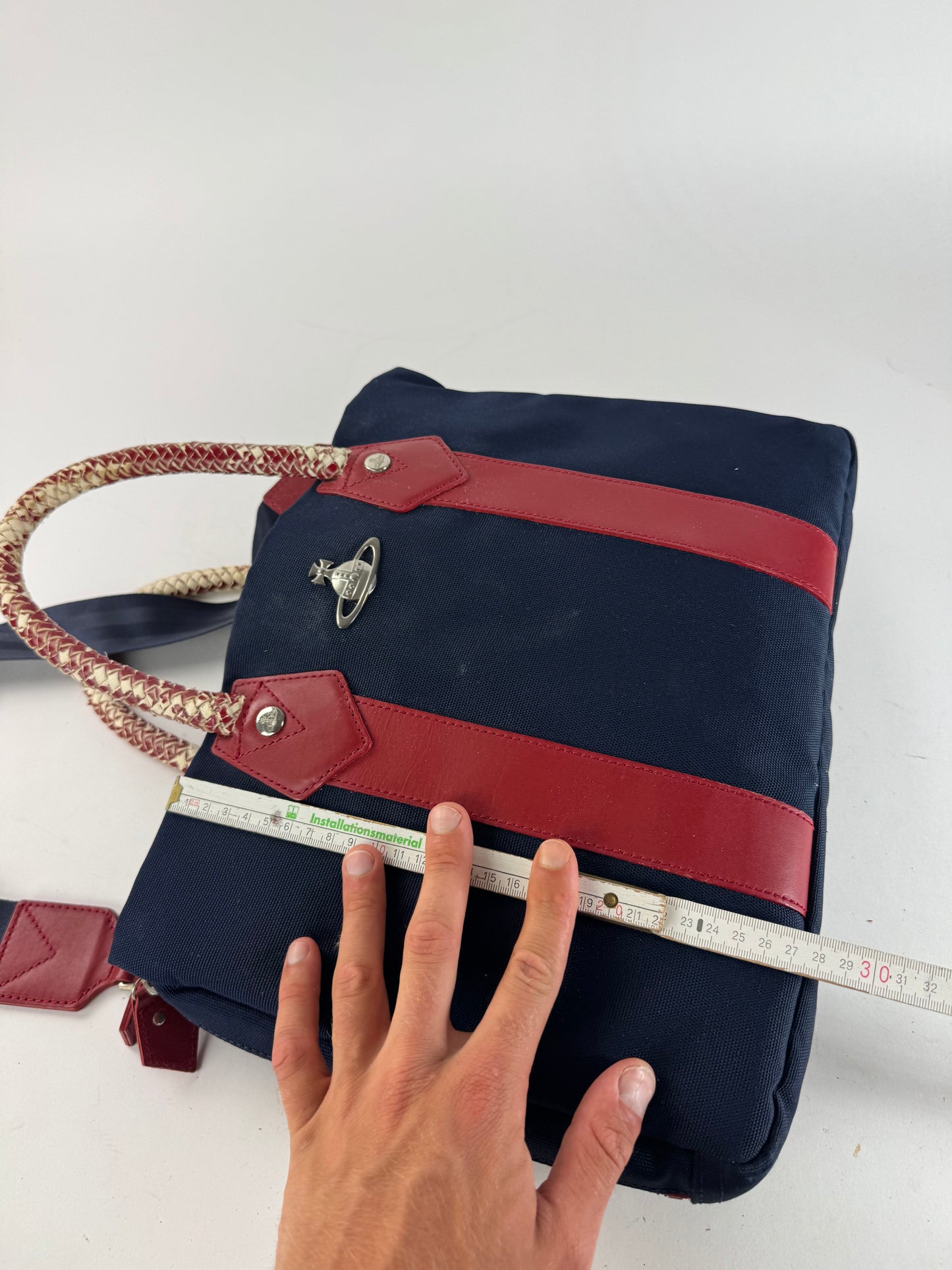Sac vintage Vivienne Westwood 2Way bleu marine rouge