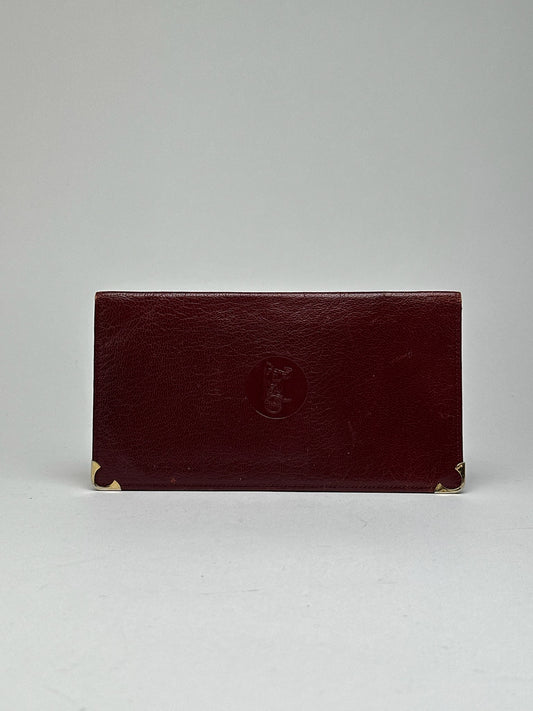 Vintage Celine Paris leather card holder, I'd holder burgundy