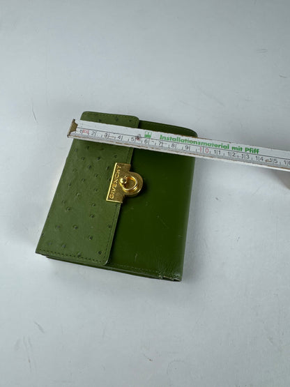 Vintage Givenchy Ostrich Leather Wallet Green