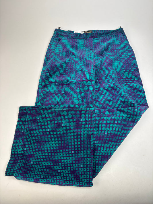 Vintage Fendi Roma Multicolor Frottee Pants M Blue / Turqouise / Purple