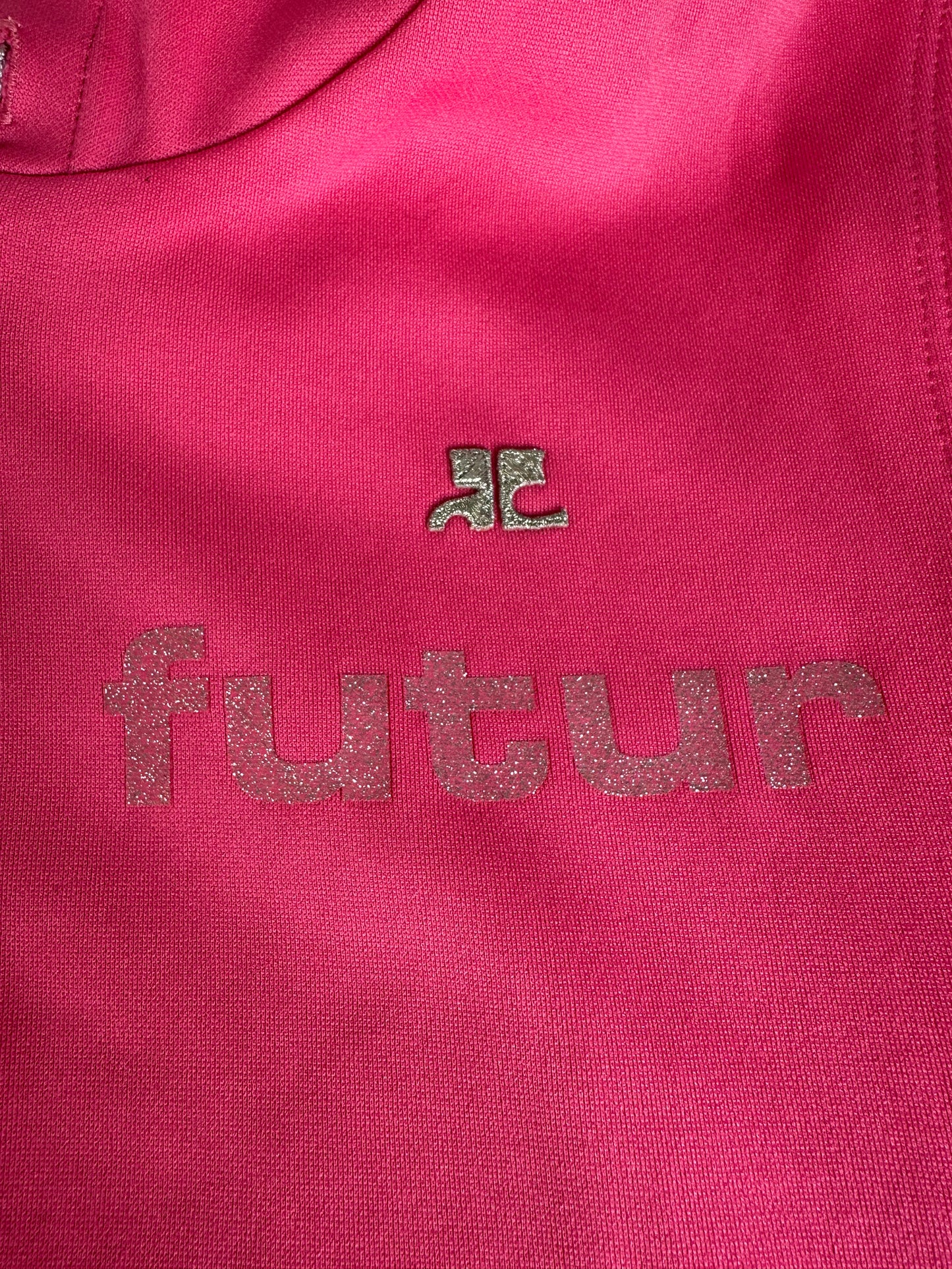Vintage Courreges Sleeveless Zipper Sport Jacket Pink
