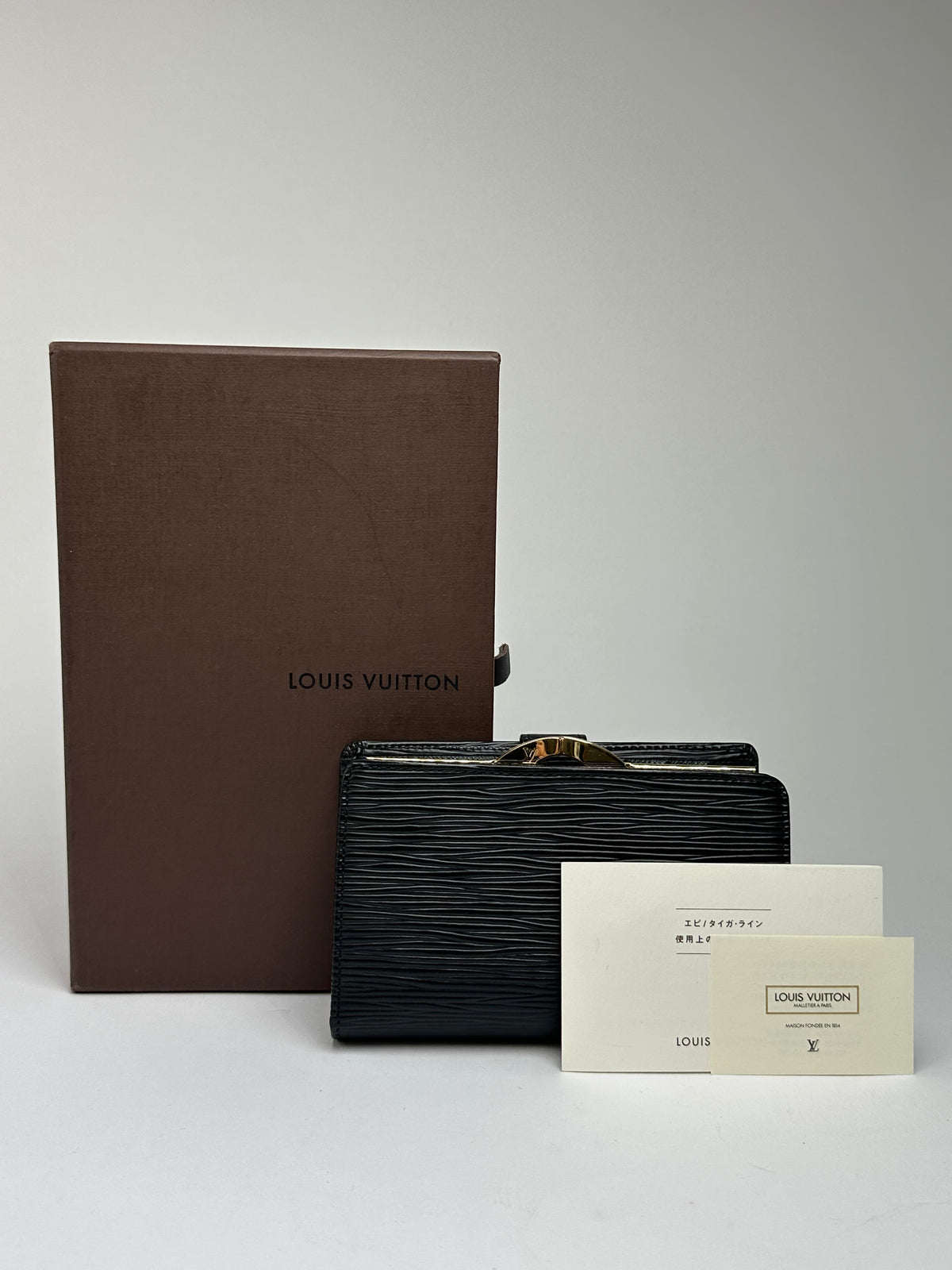 Vintage Louis Vuitton Epi Leather Bifold Wallet Late 1990s Black