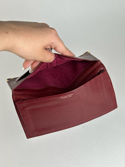 Porte-cartes vintage en cuir Céline Paris, I'd holder bordeaux