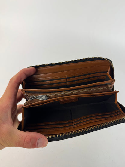 Vintage Vivienne Westwood monogram leather zippy wallet black