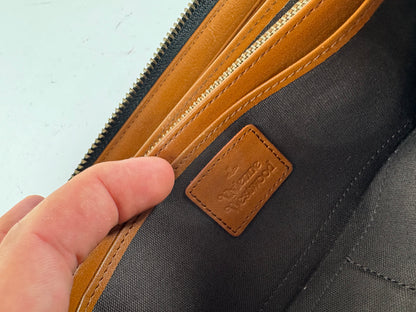 Vintage Vivienne Westwood monogram leather zippy wallet black