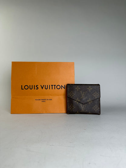 Vintage Louis Vuitton Monogram Canvas Bifold Wallet Brown Gold