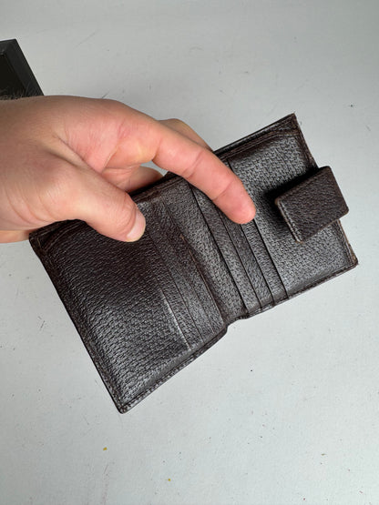 Vintage Gucci Monogram Leather Wallet Beige Brown