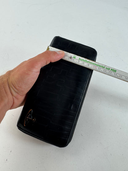 Vintage Vivienne Westwood monogram leather zippy wallet black