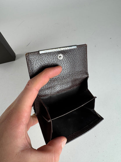 Vintage Gucci Monogram Leather Wallet Beige Brown