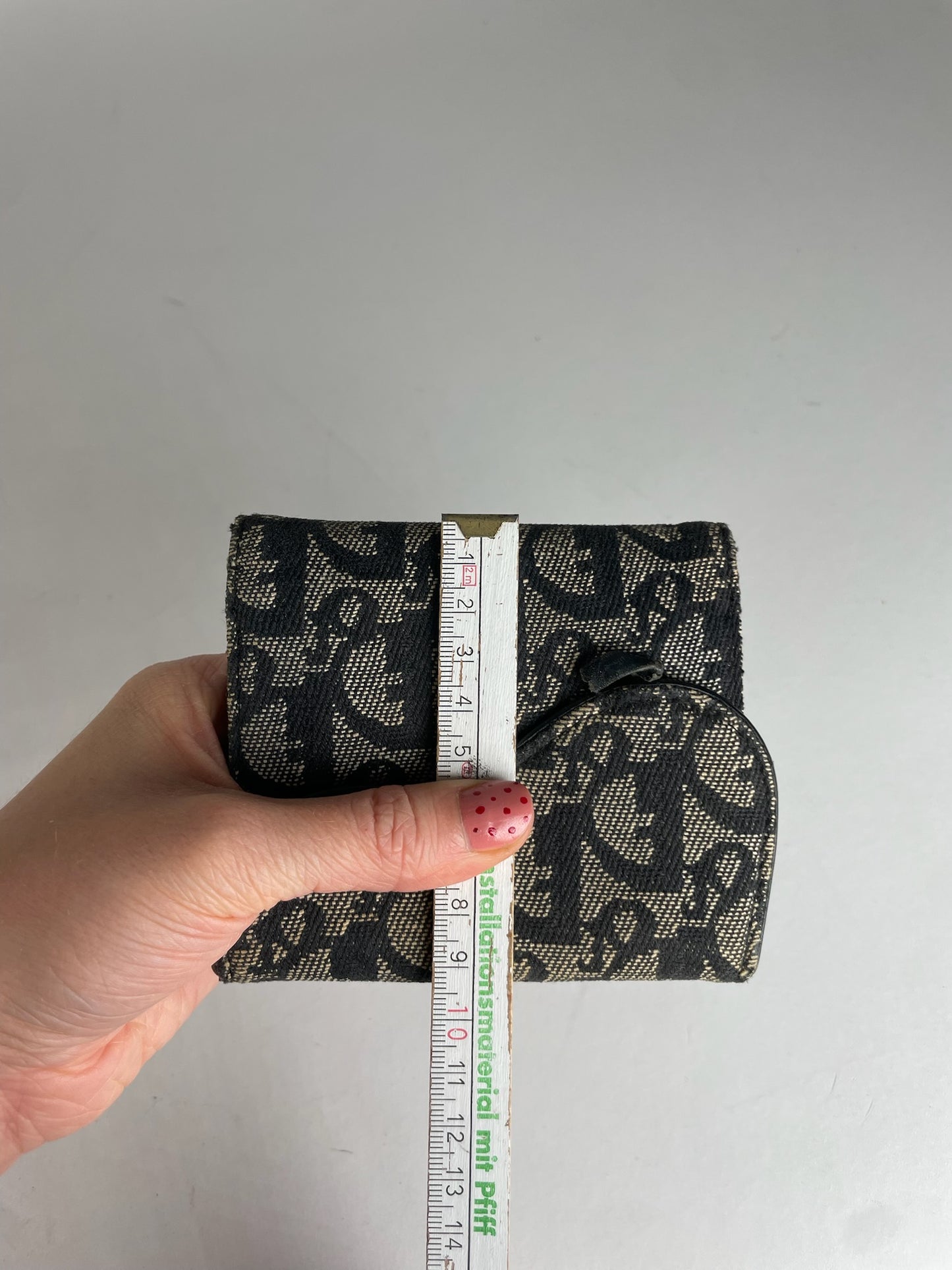 Vintage Dior Oblique Monogram Saddle Wallet Grey Black