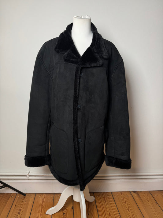 Vintage Kansai Yamamoto Mens Vegan Leather / Faux Fur Parka XL