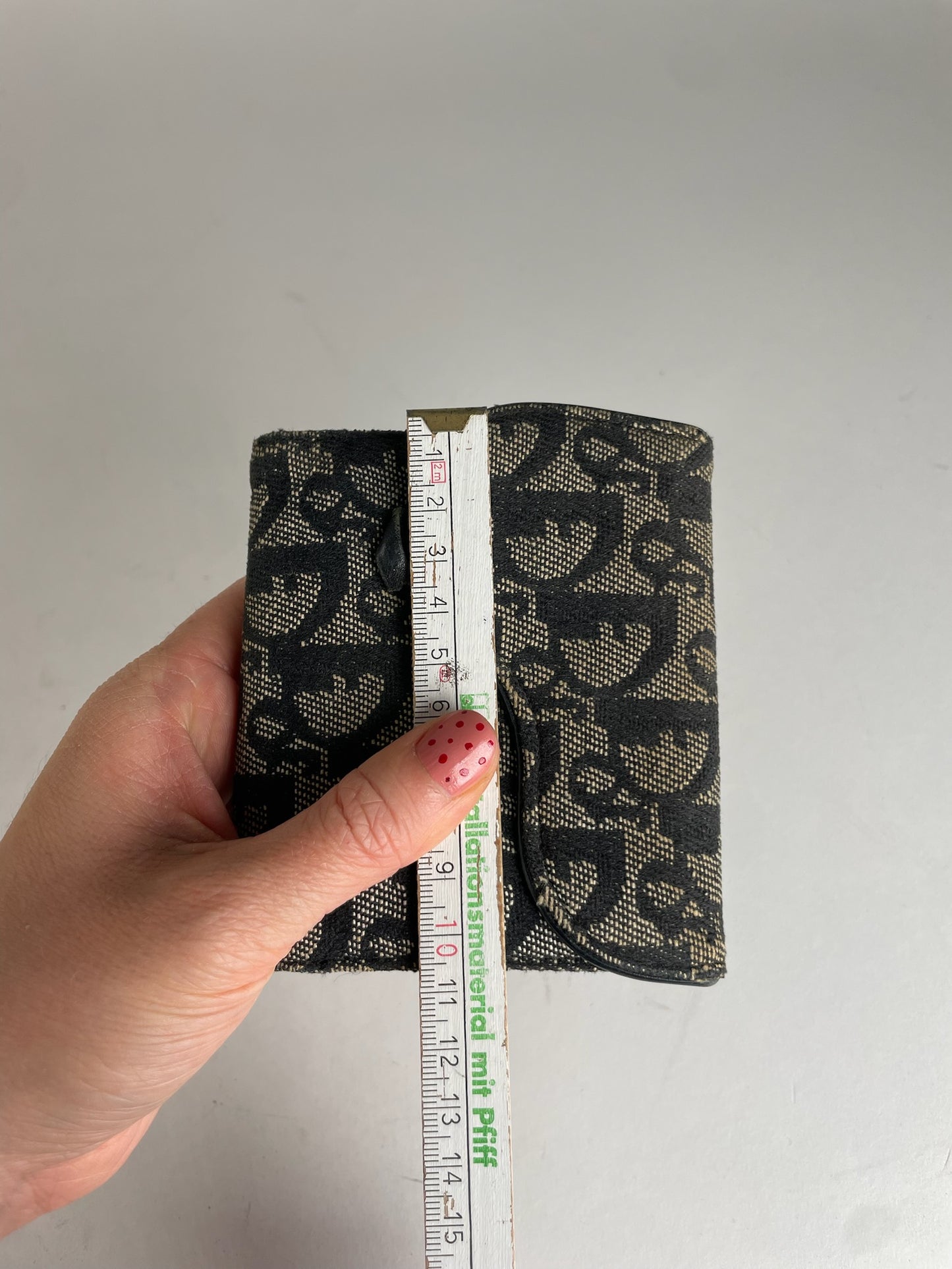 Vintage Dior Oblique Monogram Saddle Wallet Grey Black