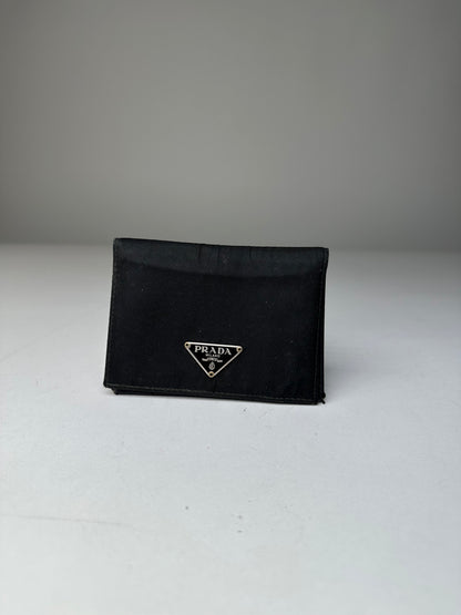 Vintage Prada Nylon Wallet Black Silver