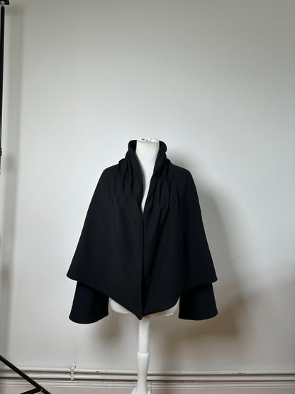 Vintage Armani Wool Cape Black S