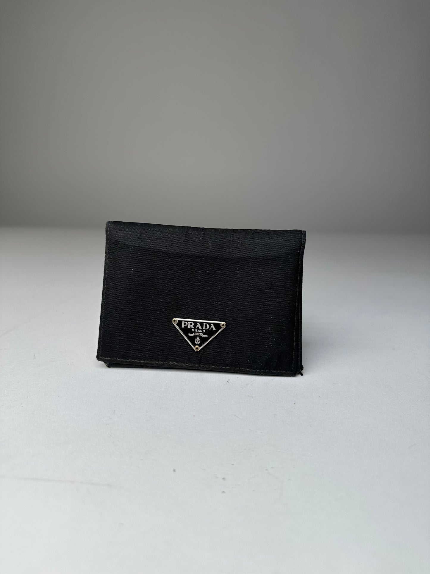 Vintage Prada Nylon Wallet Black Silver