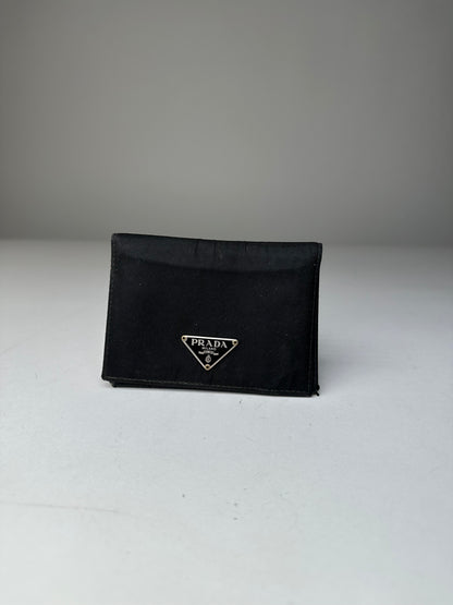 Vintage Prada Nylon Wallet Black Silver