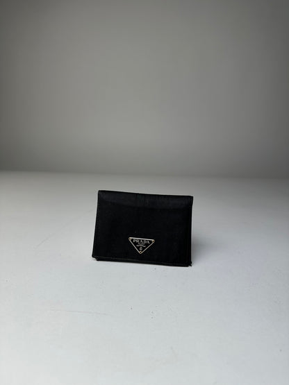 Vintage Prada Nylon Wallet Black Silver