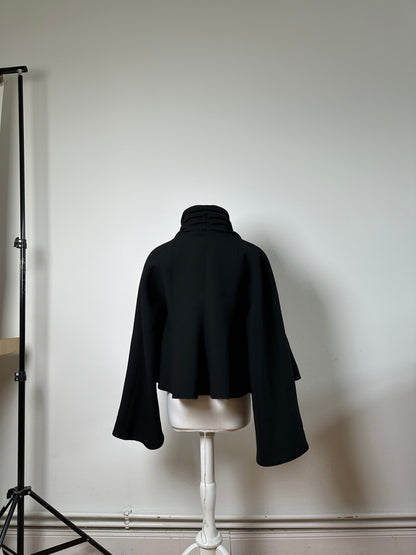 Vintage Armani Wool Cape Black S
