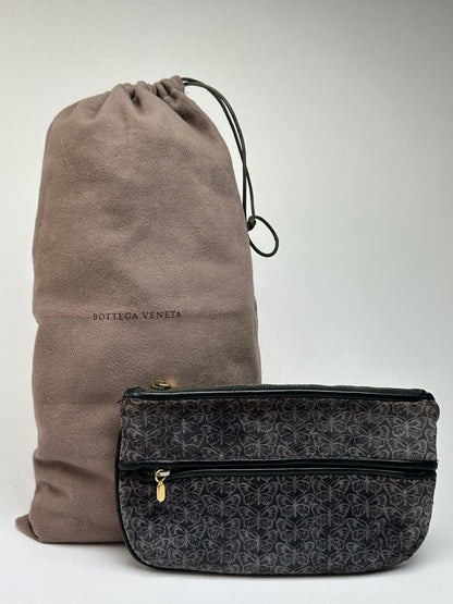Vintage Bottega Veneta Butterfly Velvet Pouch Late 1980s Grey Black