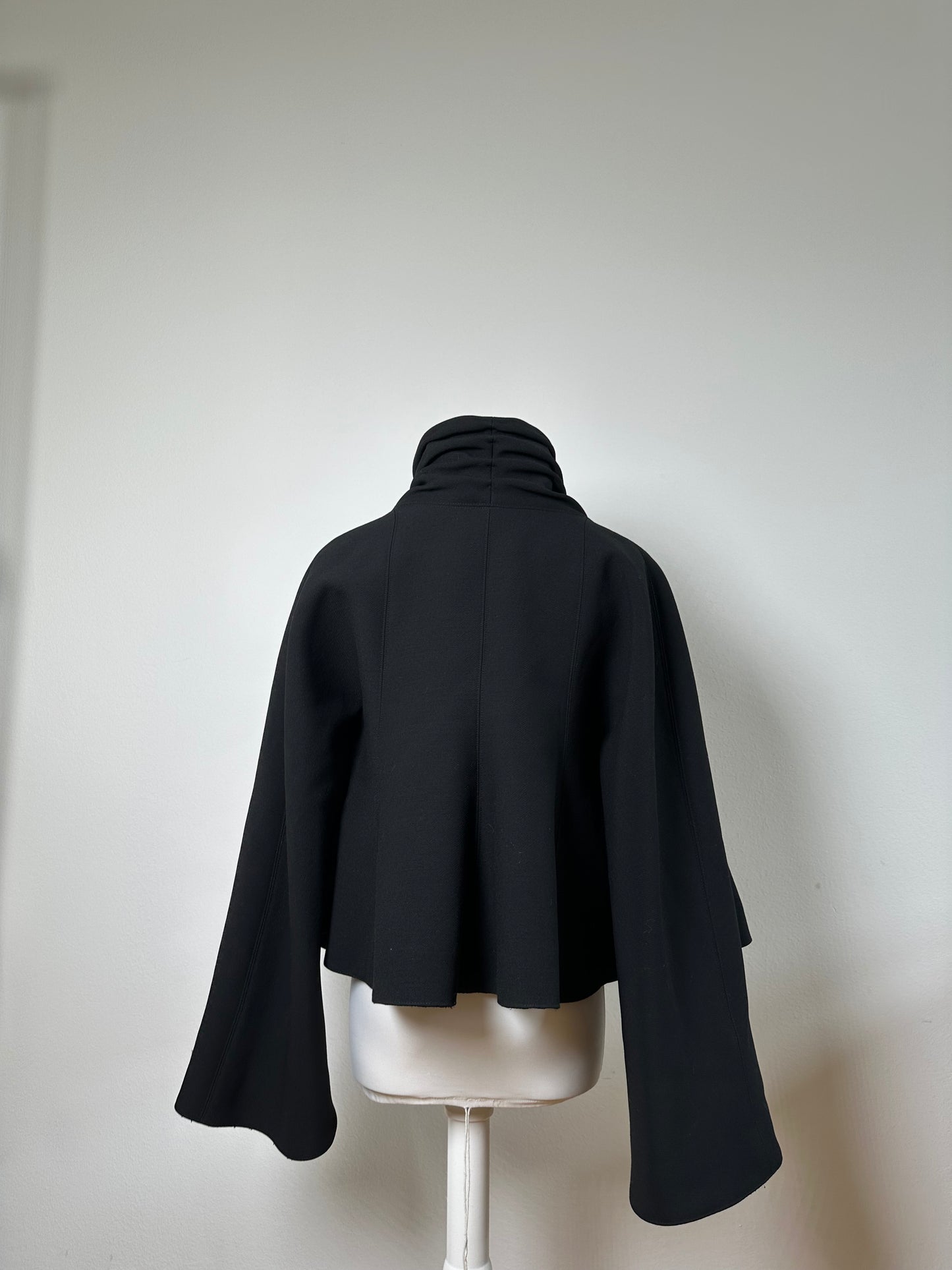 Vintage Armani Wool Cape Black S