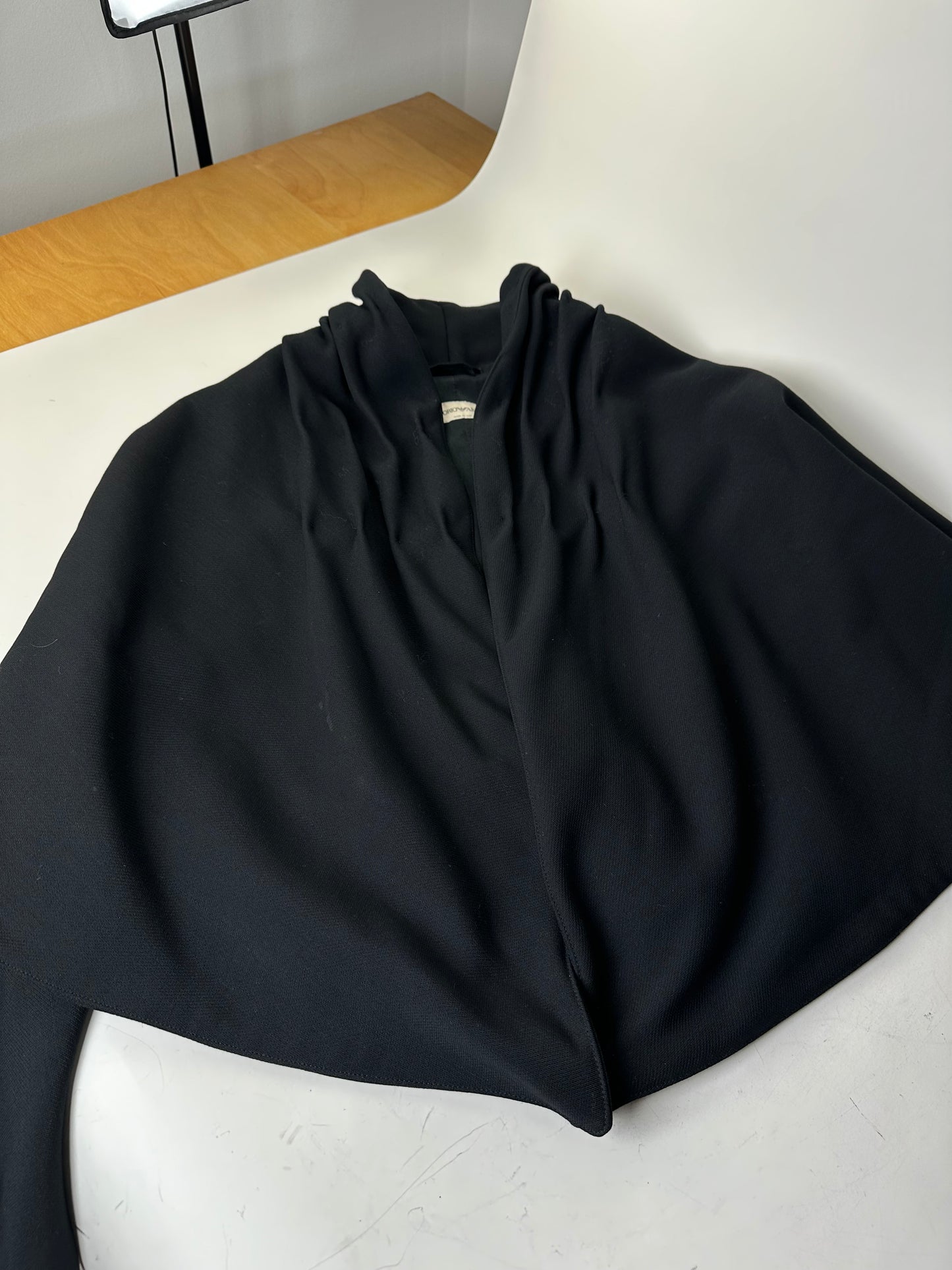 Vintage Armani Wool Cape Black S