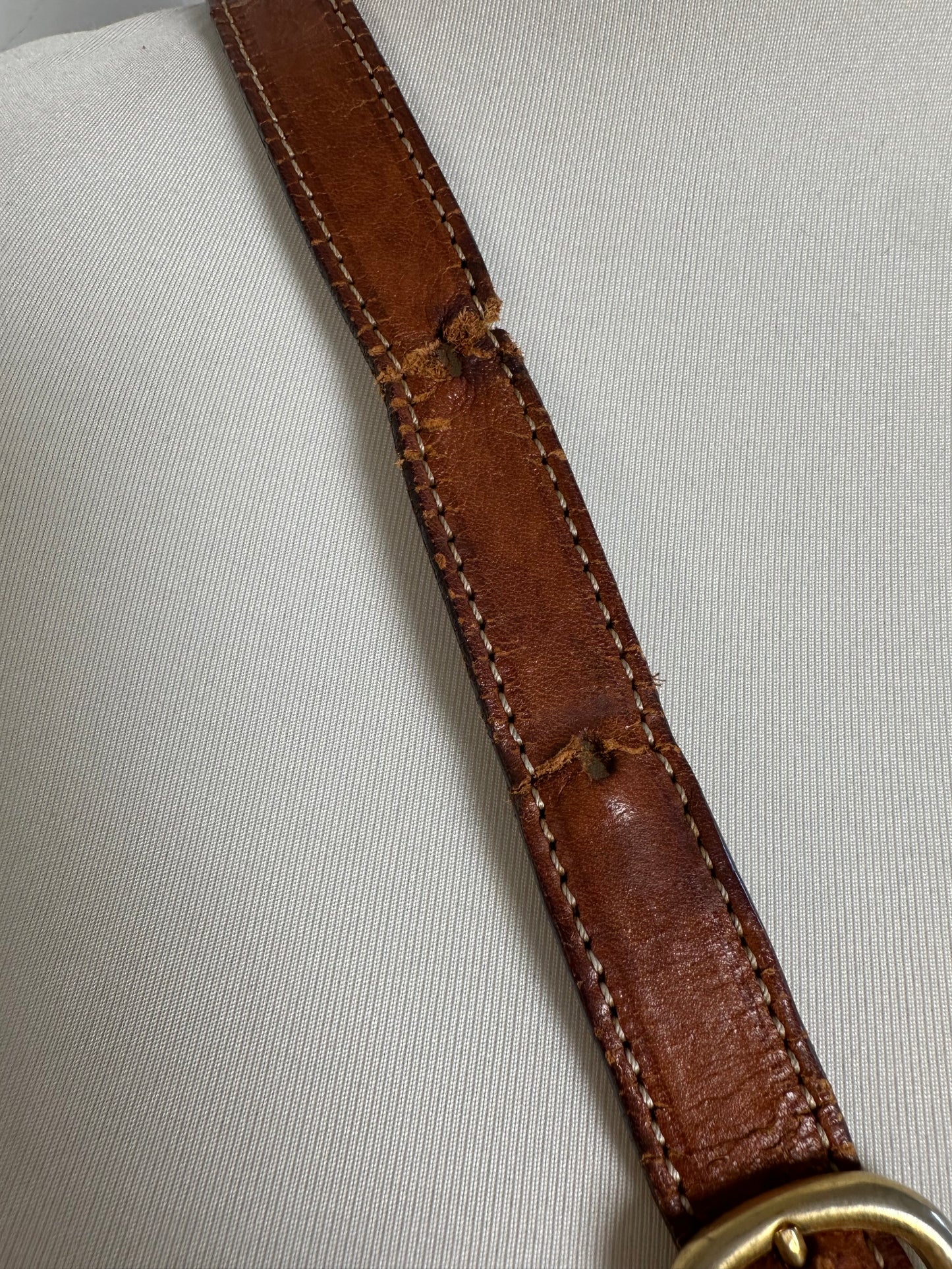 Vintage Celine Paris Triomphe Monogram Leather Shoulder Bag Brown