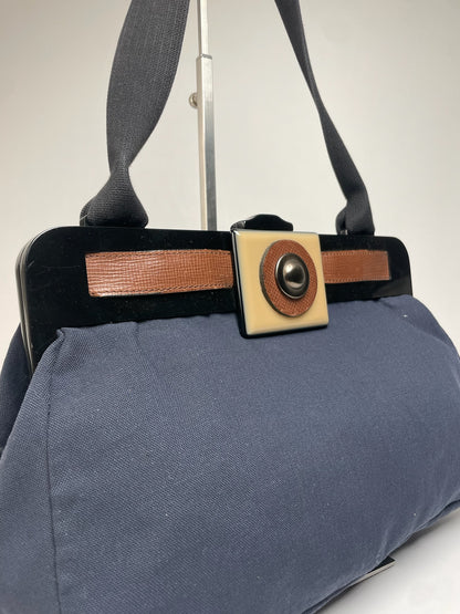 Vintage Marni Denim Flap Bag Navy