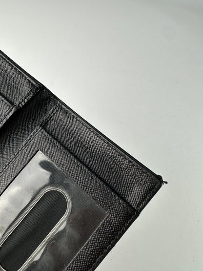 Vintage Prada Nylon Wallet Black Silver