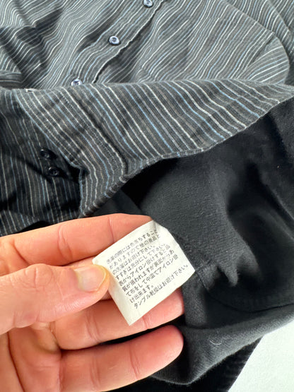 Vintage Kansai Yamamoto Striped Mens Shirt Black M