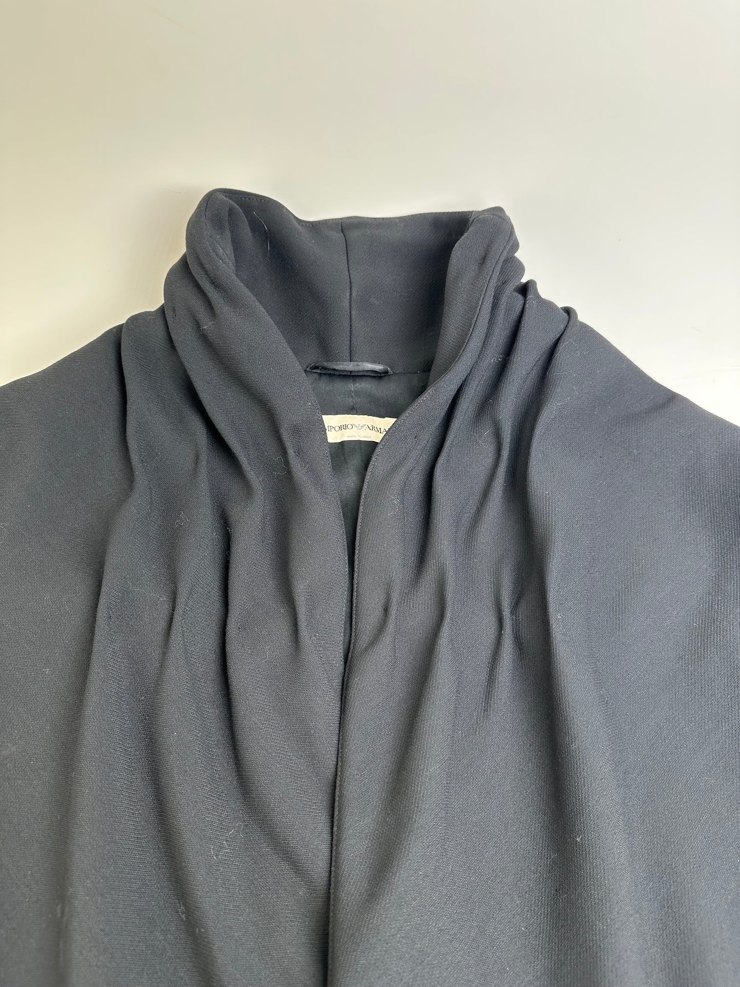 Vintage Armani Wool Cape Black S