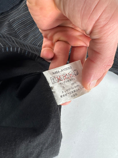 Vintage Kansai Yamamoto Striped Mens Shirt Black M