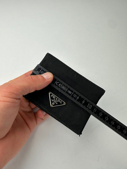 Vintage Prada Nylon Wallet Black Silver