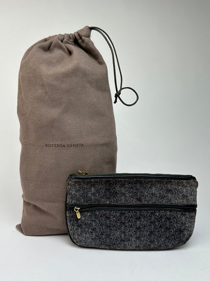 Vintage Bottega Veneta Butterfly Velvet Pouch Late 1980s Grey Black