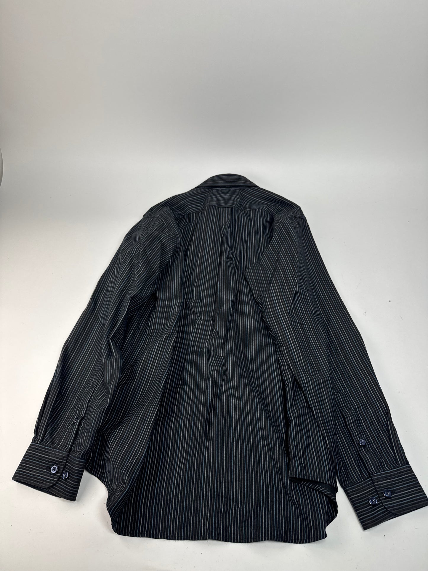 Vintage Kansai Yamamoto Striped Mens Shirt Black M